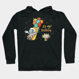 Birthday Astronaut Space Slide Planets Balloons Hoodie